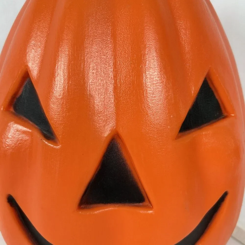 Vintage Pumpkin Halloween Lighted Blow Mold TPI 1991 13” Tall Orange Jack Canada
